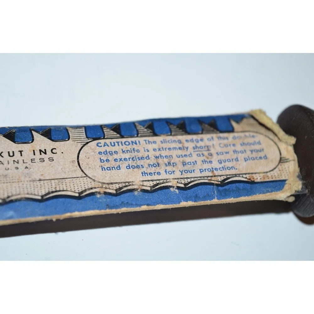 Vtg Quikut Double Sided Knife Stainless Serrated Meat Carver Slicer server USA